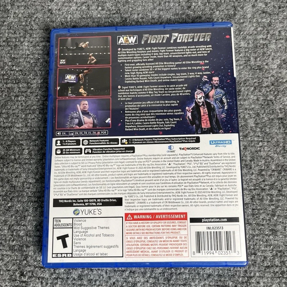 AEW Fight Forever PS5 THQ Nordic Wrestling‎ Arcade Multiplayer Action Video Game